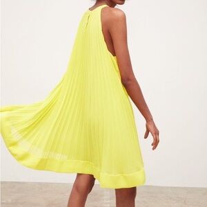 Zara Yellow Pleated Dress